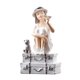 thumbnail image 2 of Figura de niña doncella, estatua, escultura decorativa para mueble de TV, sala de estar Sentado en la maleta, 2 of 9