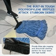 thumbnail image 5 of Large Heavy-Duty Commercial Mop Head Replacement – Screw-On Wet Industrial Cotton Looped String Refill with Built-in Tough Polypropylene Bristle Brush for Floor Cleaning (Blue 2 Pack), 5 of 5