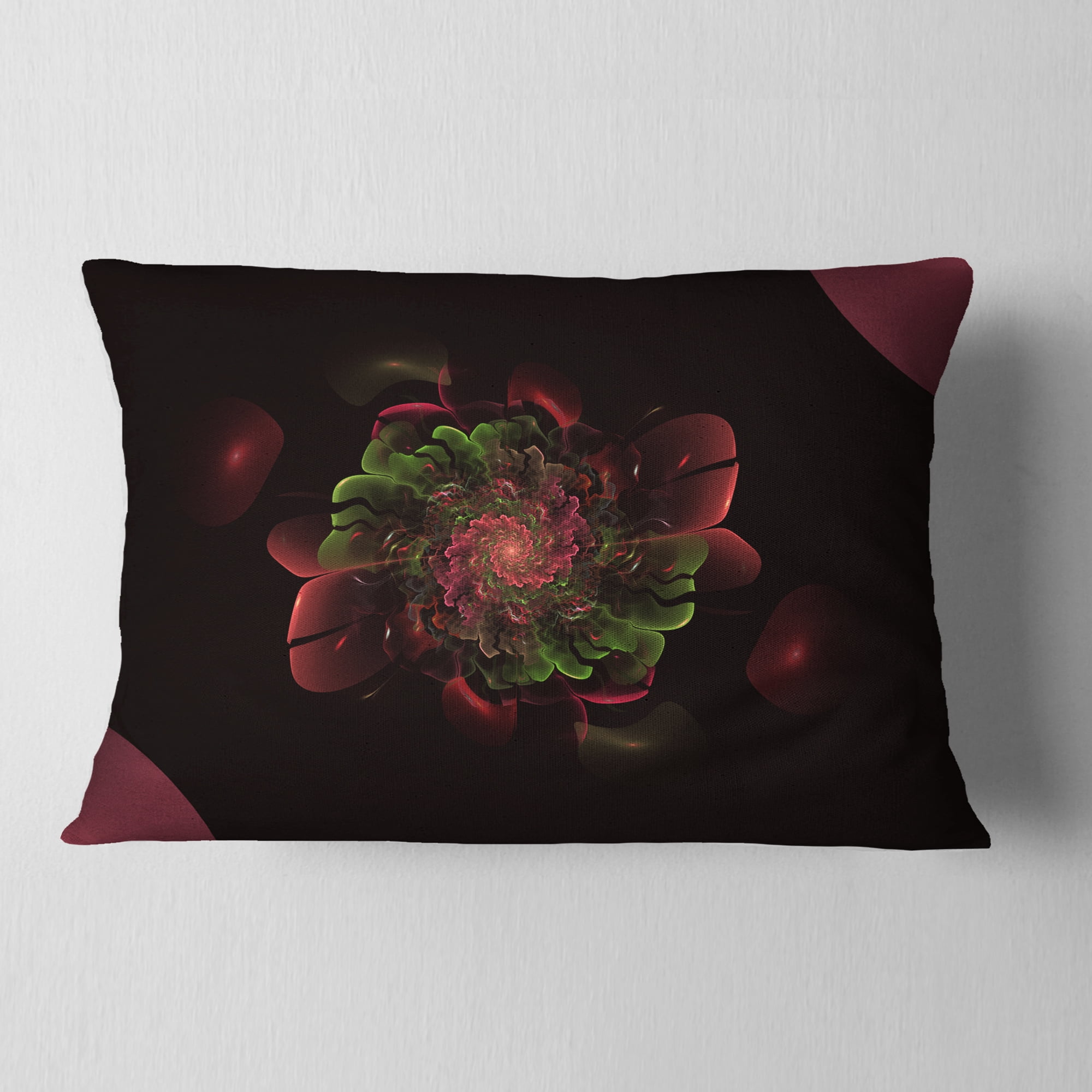 Designart 12" x 20" Green Polyester Throw Pillow