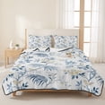 thumbnail image 3 of Quilts Twin XL Size Bedding Set, Blue Yellow Floral Lightweight Quilted Comforter, Spring Birds Garden Botanical Blossom Reversible Bedspread Coverlet with Pillow Covers for All Season, 68" x 98", 3 of 9