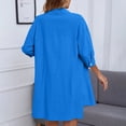 thumbnail image 6 of mihongmao Vacation Outfits for Women Plus Size Fashion Women 3/4 Sleeve and Short Pants Casual 2PC Sets with Pockets Blue L, 6 of 6