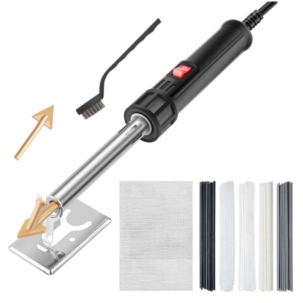 Kit de soldadura de plástico con enchufe estadounidense, 150 W, soldador, herramienta de reparación de soldadura para parachoques de automóvil, kayak, canoa, kit de herramientas de soldador