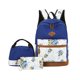 thumbnail image 1 of Conjunto de mochila mochila de lona ligera para chicas adolescentes - costura azul, 1 of 5