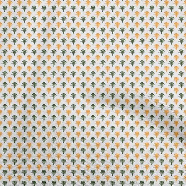oneOone Silk Tabby Orange Fabric Asian Floral Block Craft Projects Decor Fabric Printed By The Yard 42 Inch Wide