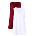 thumbnail image 5 of Moxiu Women's Summer Tank Tops V Neck Sleeveless Tops for Leggings T Shirts Loose Tunic Side Split Tanks Plus Size Dressy Casual 2025 White,M, 5 of 5