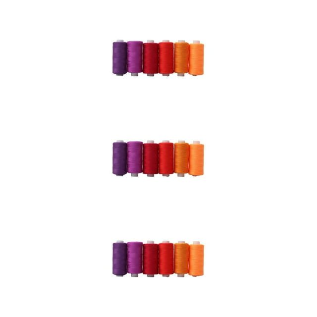 Transemion 1/2/3 Premium Polyester Thread Spools - Kit For Home Sewing Polyester Is Red 6-color line 3PCS