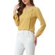 thumbnail image 4 of INSPIRAR CHIC Blusa de Manga Larga con Cuello Peter Pan y Botones Decorativos en la Espalda XL Amarillo Brillante, 4 of 6