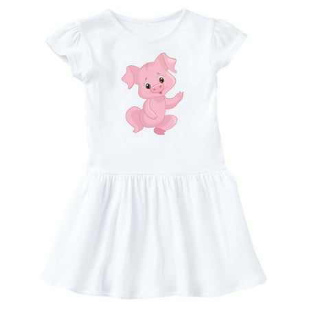 

Inktastic Cute Pink Pig Waving Gift Baby Girl Dress