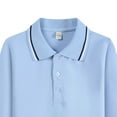 thumbnail image 3 of mgoYE Shirts for Boys Boys' School Uniform Long Sleeve Polo Shirt, Button Closure, Comfortable, Size 18M-17 Years|Blue 18-24 Months, 3 of 4