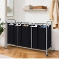 thumbnail image 6 of 5-Section Rolling Laundry Sorter with Wheels, Large Capacity Laundry Hamper Cart with Removable Bags and Metal Frame for Laundry Room, Bedroom and Dorm, 6 of 9