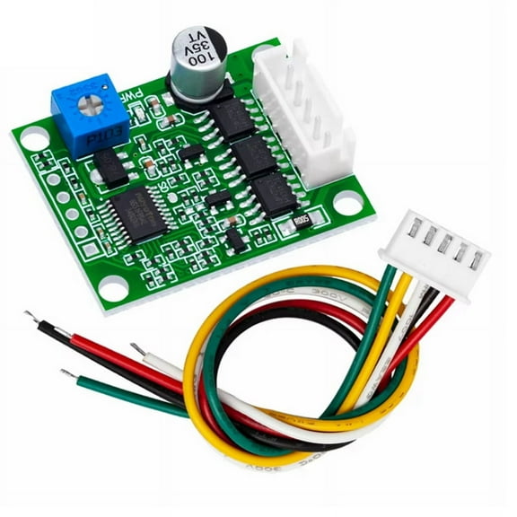 DC 6-20V 60W 12V Brushless Motor Driver Board BLDC Speed Controller 3-Phase Governor Hallless Switch Module with Cable,1 * Brushless Motor Driver Board Kit,Green