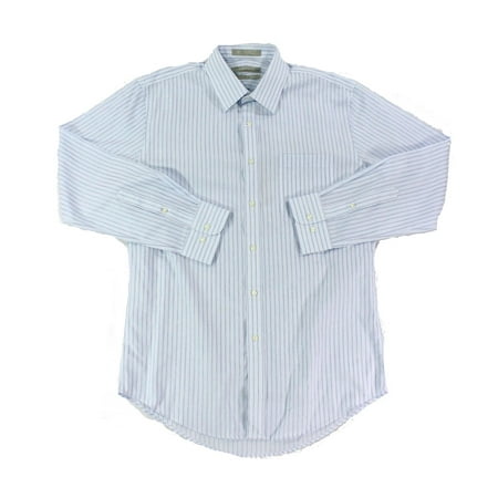 Nordstrom NEW Blue Mens Size 15 1/2 Mini-Grid Strip Dress Shirt