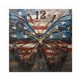 thumbnail image 5 of Butterflies American Flag Wall Clock Square Silent Non Ticking Battery Operated Clock for Home Bathroom Kitchen Bedroom Living Room, 5 of 8