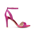 thumbnail image 3 of BLISSFUL STEP Women's Shoes Glitter Stiletto Heel Sandals Ankle Strap Open Toe Party Shoes Hot Pink 10, 3 of 7
