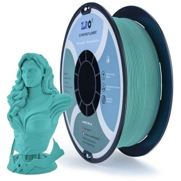 Ziro 3D Matte PLA Filament 1.75mm 1kg, Cyan Blue