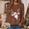 thumbnail image 2 of Towmus Christmas Sweatshirts for Women Plus Size Santas Printed Graphic Sweatshirts Crewneck Fall Pullover Tops, 2 of 6