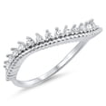 thumbnail image 1 of Cubic Zirconia Tilted Tiara Crown Ring Sterling Silver, 1 of 2