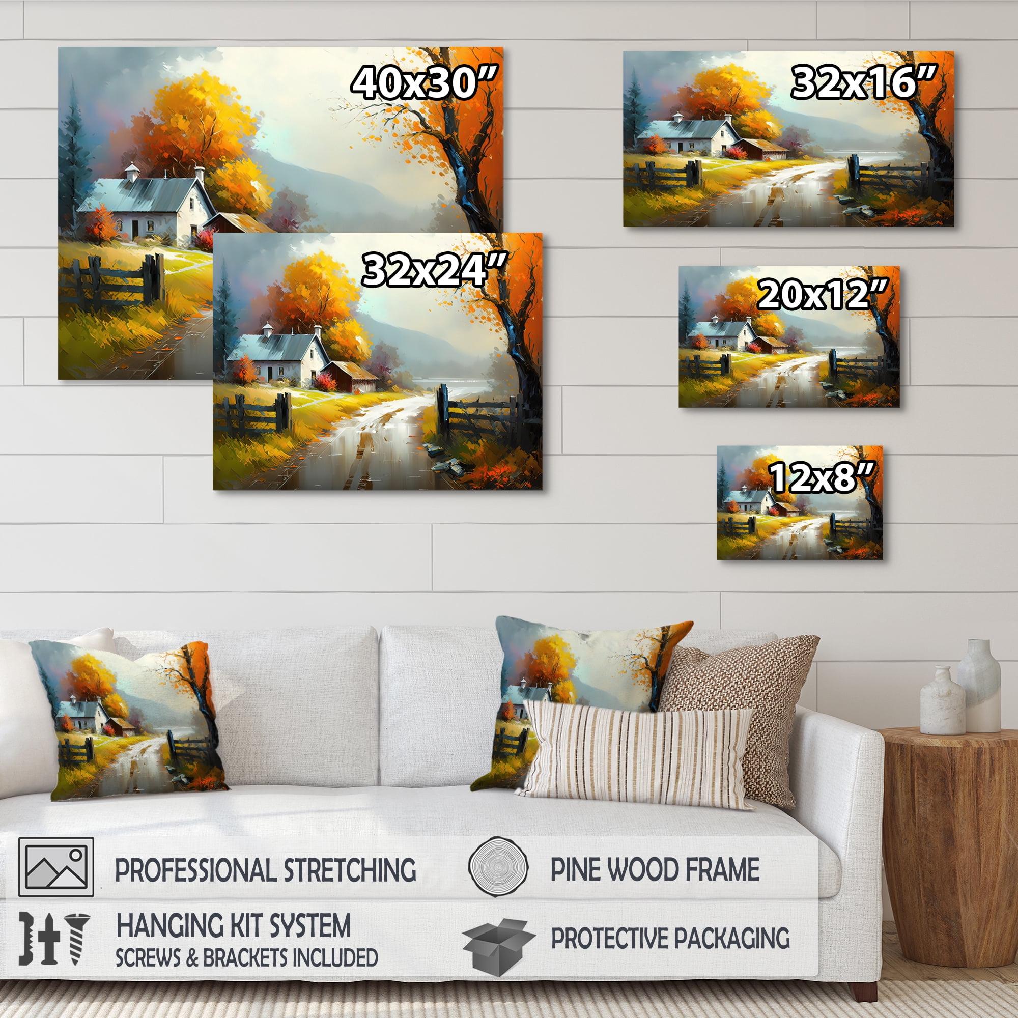 Designart Welcome To The Cottage House II Canvas Wall Art