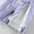 thumbnail image 5 of Baby Winter Snowsuit Toddler Fleece Romper Hooded Jumpsuit Infant Boys Girls Warm Zipper Outerwear with Gloves Purple 12-18 Months, 5 of 5