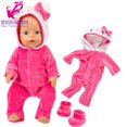 thumbnail image 2 of Ropa para muñecas de 43cm, peleles de piel rosa, Conjunto de pijama de unicornio para bebés de 17 pulgadas, chaqueta para muñecas, ropa de invierno, 2 of 4
