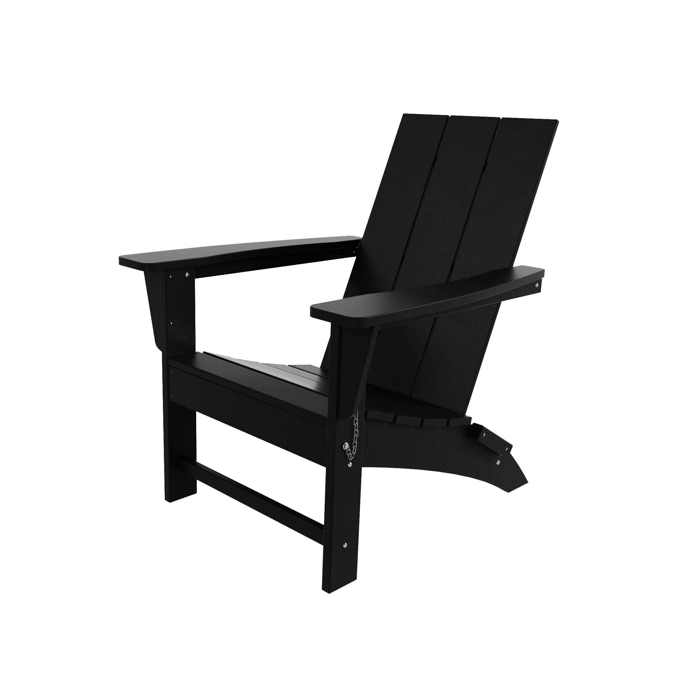 WestinTrends Ashore All-Weather Poly Lumber Adirondack Chairs, Foldable Modern Farmhouse Design, Outdoor Patio Seating, Black