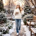 thumbnail image 6 of Girls Turtleneck Sweater Long Sleeve Pullover Tops Loose Fit Kids Casual Fall Winter Daily Knit Outfits, 6 of 6