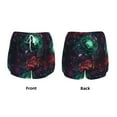 thumbnail image 3 of KLL Red And Green Carnation Pattern Shorts Women,Athletic Shorts High Waisted Running Shorts Pocket Sporty Short Gym Elastic Workout Shorts-Large, 3 of 7