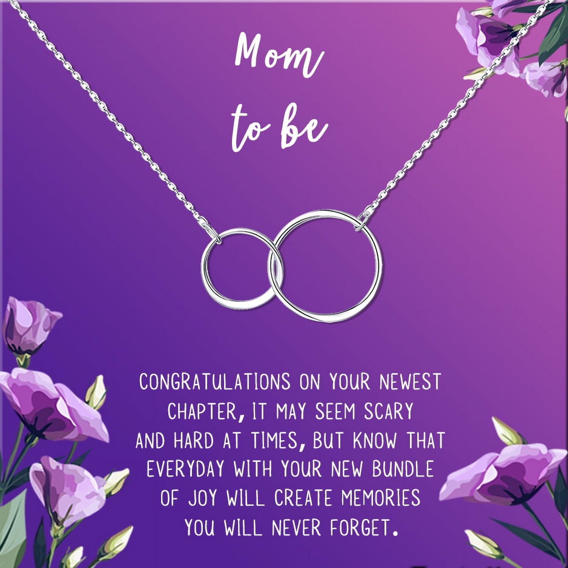 Mom to Be Mother's Day Gift, New Mom Mother's Day Gift, Gift for New Mom, New Mom Gift Box, New Mom Gift for Her, Gifts for New Mom, Congratulations Gift [Silver Infinity Ring,Purple Gradient]