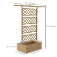 thumbnail image 3 of Outsunny Wood Raised Garden Bed Privacy Screen Planter with Trellis, Natural, 3 of 10