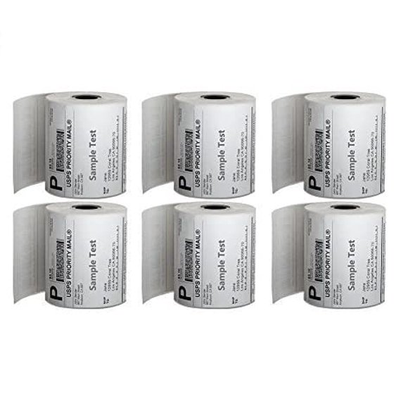 BESTeck - Direct Thermal Labels 250 Labels Per Roll, 4'' x 6'' Direct Thermal Labels with Perforated Line, 1" Core (20 Rolls)