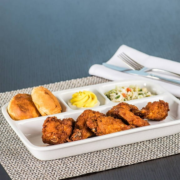 Bia Cordon Bleu Porcelain TV Picnic Tray Divided Compartments White