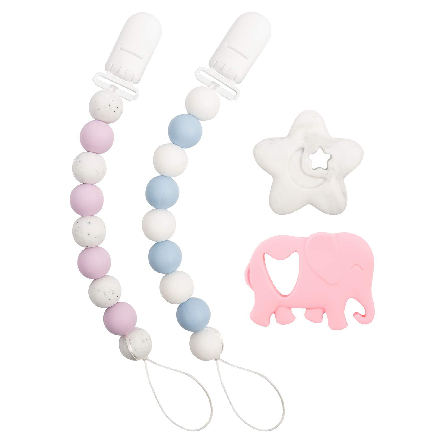 Soother Pacifier clip silicone beads Dummy Holder PEBBLES Dummy Clip 
