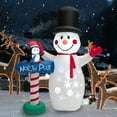 thumbnail image 2 of Patiojoy 6ft Christmas Inflatables Snowman, Blow Up Snowman, Penguin on North Pole Sign, Lighted Xmas Yard Decoration w/ Snowflake Projection Lamp, 2 of 10