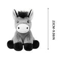 thumbnail image 3 of Rirozkan Donkey Plush Toy, Cute Sitting Animal Doll Figurine, Soft Stuffed Donkey Decor, Small Decorative Accent for Shelf, Desk, and Home Display, Grey, 3 of 5