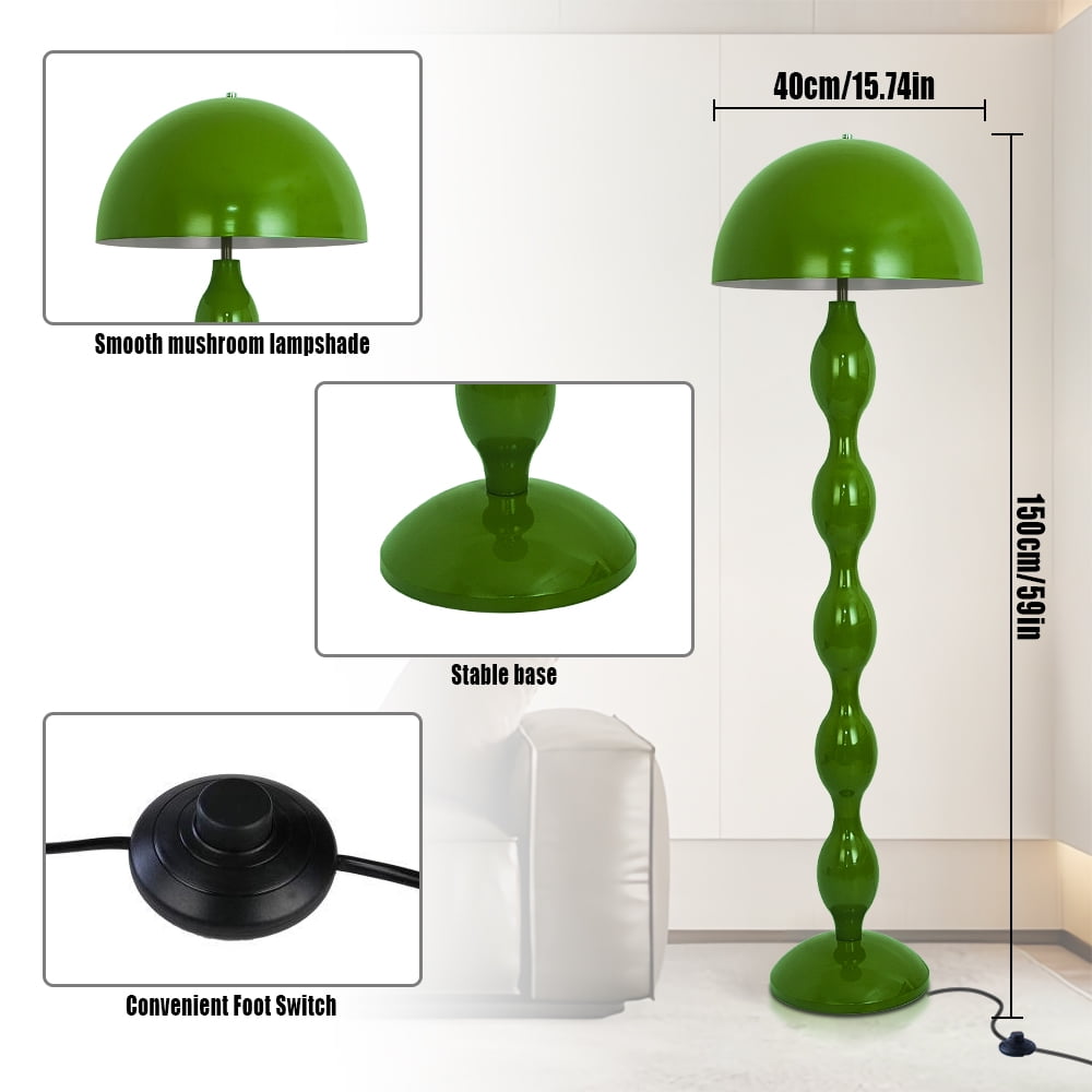 Elinkume Mushroom Floor Lamp, Modern Design Lamp for Living Room, L 15.7* H 59 inches (Green)