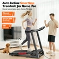 thumbnail image 4 of Naipo 15 Level Auto Incline Treadmill with 3HP Smart APP 5W USB LED Display Speed Range 0.6-9mph Foldable Electric Treadmill 286 lbs for Home Use Workout, 4 of 15