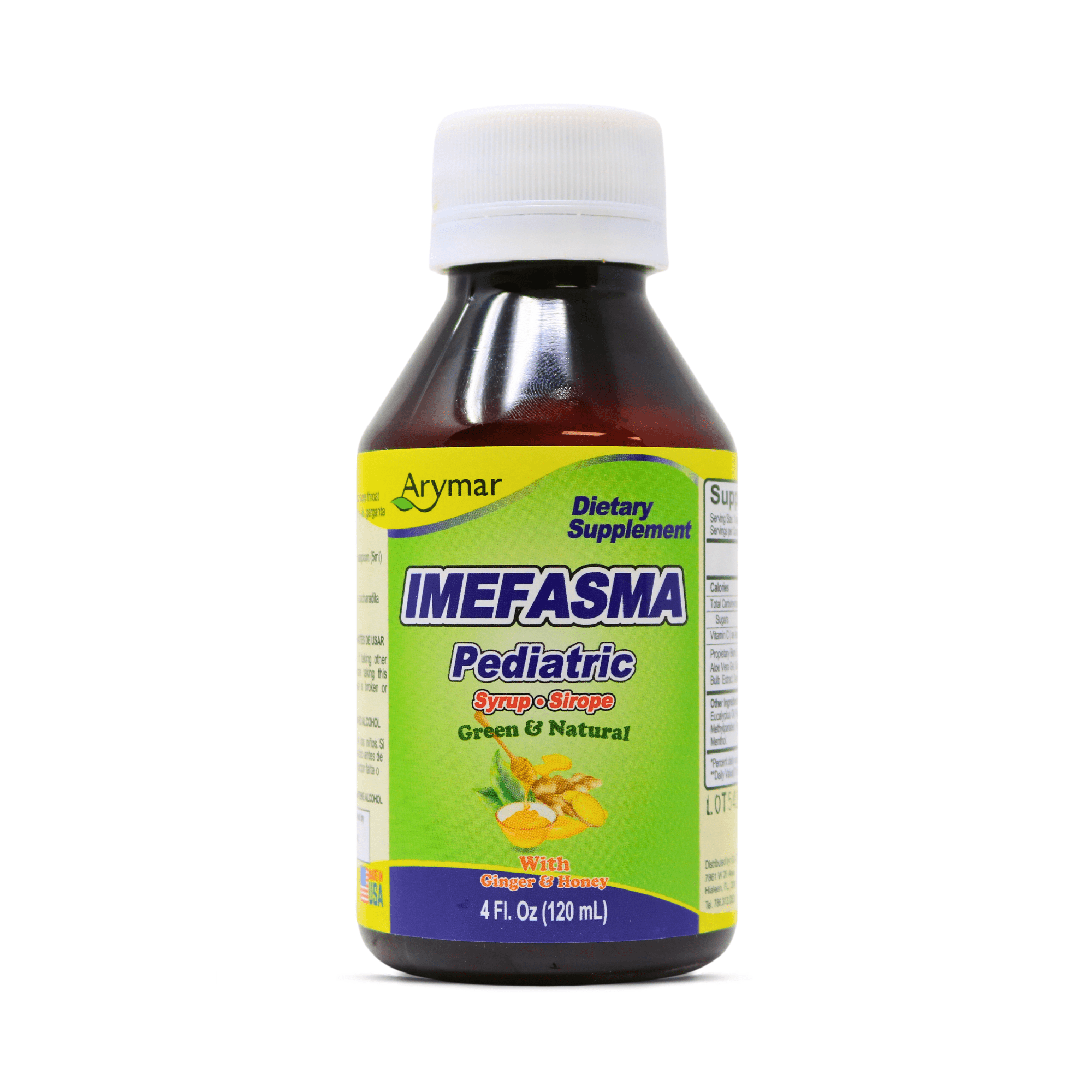 Arymar Imefasma pediatric syrup with ginger and honey 4 FL OZ/ 120 ml