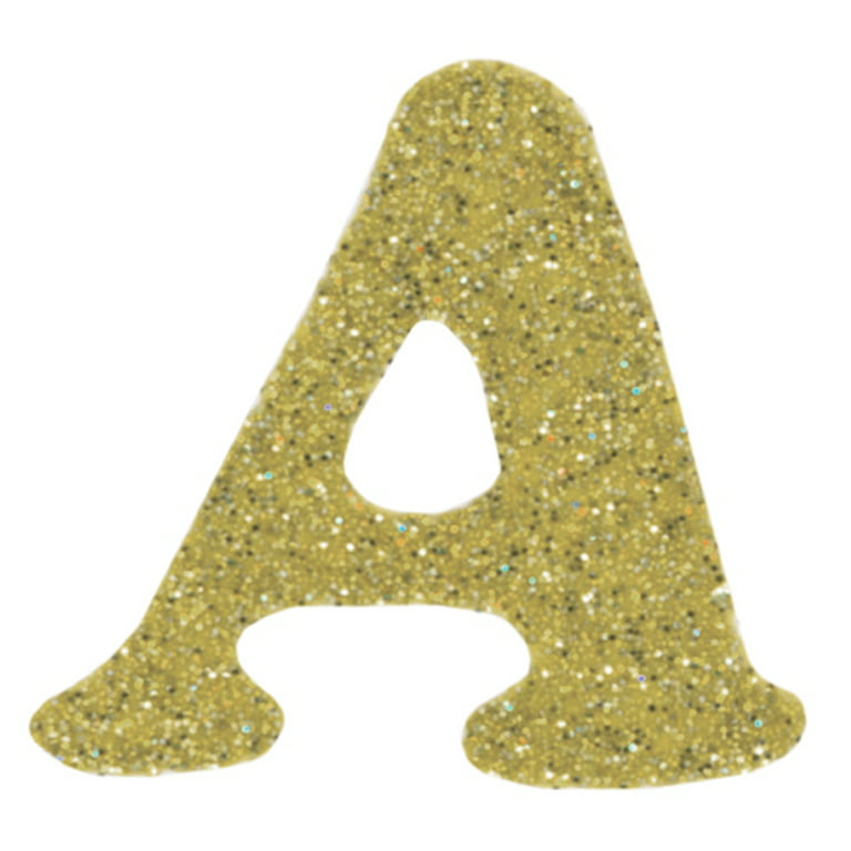 Wrights Iron-On Glitzerz Letters 1-1/4-Gold Multi-Colored