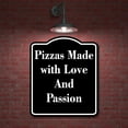thumbnail image 2 of Pizzas Made with Love And Passion BLACK Aluminum Composite Sign 20''x24'', 2 of 9