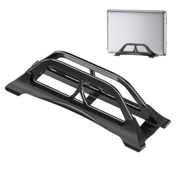 Adjustable Vertical Laptop Stand, Dual-Slot Vertical Laptop Holder Compatible with Laptops and Tablets