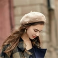 thumbnail image 3 of Women Girl Elegant Adjustable Vintage French Artist Cap Warm Wool Painter Hat Beret Hat CAMEL, 3 of 8