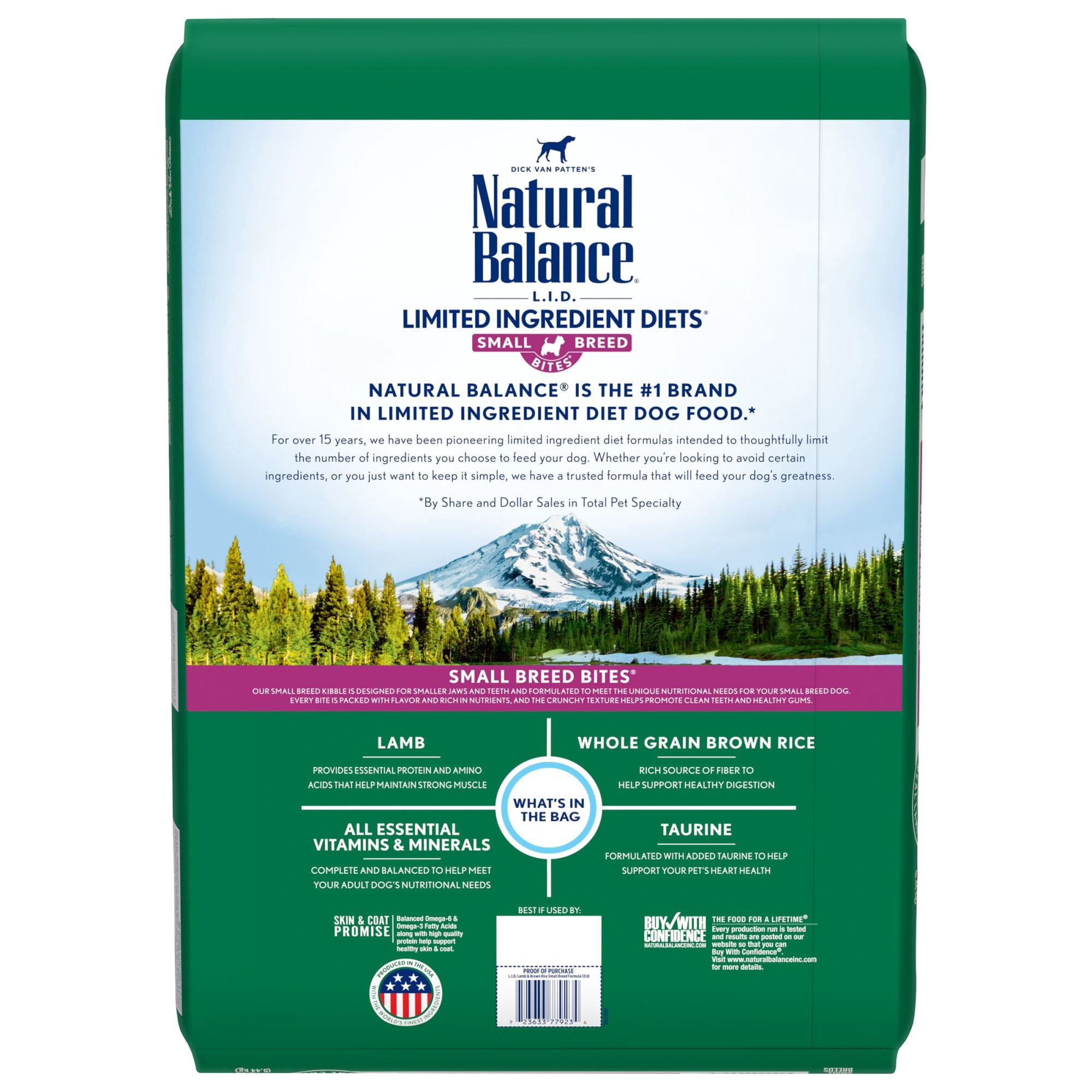 Natural Balance L.I.D. Limited Ingredient Diets Dry Dog Food, 12 Pounds, Lamb & Brown Rice Small Breed Formula