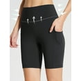 thumbnail image 3 of BALEAF Womens Spandex Shorts 8" High Waisted Biker Workout Compression Shorts with Pockets Black L, 3 of 7