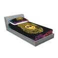 thumbnail image 2 of Ambesonne Emoji Fitted Sheet & Pillow Sham Set, Colorful Fingerprint Faces, Twinxl, Black Mustard Multicolor, 2 of 2