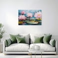 thumbnail image 5 of ZHONGYUTONG Lotus Canvas Wall Art Blooming Pink Flower Picture Print Zen Floral Watercolor Painting for Living Room Decor Framed (12.00" x 18.00"), 5 of 5