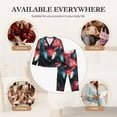 thumbnail image 7 of Lsque Red Flame Wolf Head Pattern Long Sleeve Pajama Set for Women - Soft 2-Piece Sleepwear and Loungewear Set with Pockets, Comfy Nightwear-X-Large, 7 of 7
