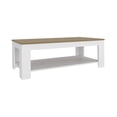 thumbnail image 4 of White Modern Coffee Table with Storage Shelf, Minimalist Design for Living Room, Lounge, Office, 4 of 7