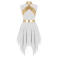 thumbnail image 1 of TiaoBug Robe de Danse Métallique pour Filles Enfants, Tunique d'Église, Robe de Culte, Tenue de Danse Blanche 14, 1 of 6