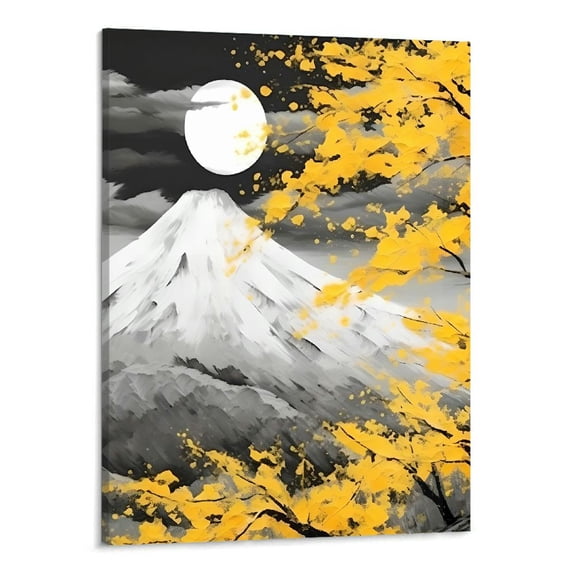 PRATYUS Fall Decor Yellow Tree Landscape Canvas Wall Art Picture 16x20in