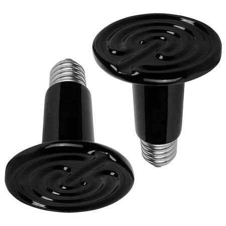 150W Ceramic Heat Emitter TeqHome Reptile Ceramic Heat Bulbs Infrared Reptile Heat Lamp for Pet Brooder Incubator Reptiles Amphibian (2-Pack)